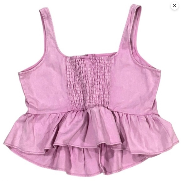 Denim Corset Top Future Collective Women's Pink Sleeveless - Picture 5 of 10